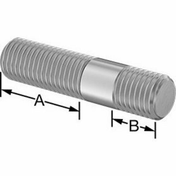 Bsc Preferred Threaded on Both Ends Stud 18-8 Stainless Steel M20 x 2.5mm Size 46mm and 20mm Thread Len 85mm Long 5580N246